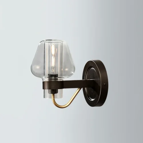 Бра MONTALEMBERT SCONCE BY Studios Черный, Прозрачный 178298-26 ImperiumLoft прозрачный на 1 лампу, основание чёрное в стиле современный 