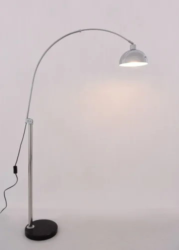 Торшер Masito LDF 5107 Lumina Deco изогнутый серебряный на 1 лампу, основание серебряное в стиле современный фото 4