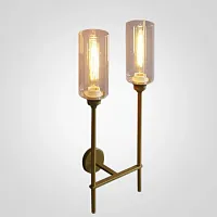 Бра RIANA WALL 167715-26 ImperiumLoft прозрачный 2 лампы, основание золотое в стиле современный 