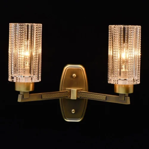 Бра Альгеро 285021502 MW-Light прозрачный на 2 лампы, основание бронзовое в стиле классический  фото 2