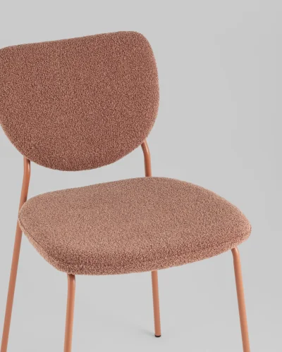 Стул обеденный Gigi, коричневый букле, розовые ножки УТ000039037 Stool Group, коричневый/букле, ножки/металл/розовый, размеры - ***** фото 7