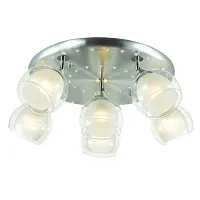 Люстра потолочная Saragossa OML-28307-06 Omnilux белая на 6 ламп, основание хром в стиле современный 