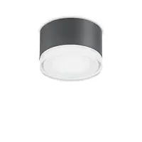 Потолочный светильник уличный URANO PL1 SMALL ANTRACITE Ideal Lux уличный IP44 чёрный серый на 1 лампу, плафон белый в стиле современный GX53