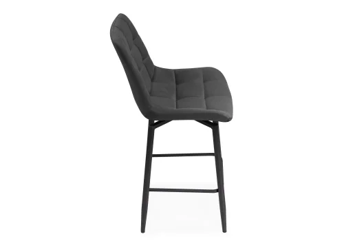 Полубарный стул Алст К крутящийся темно-серый / черный 502127 Woodville, серый/велюр, ножки/металл/чёрный, размеры - ****500*580 фото 4