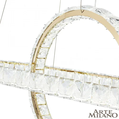Люстра подвесная LED с пультом AM-Venezia 311311/L1000 GD Arte Milano прозрачная на 1 лампу, основание золотое в стиле современный кольца с пультом фото 8
