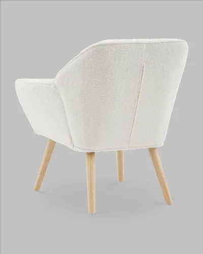 Кресло Вэйл тэдди белый УТ000040124 Stool Group, белый/ткань тедди, ножки/массив гевеи/бежевый, размеры - *****мм фото 4