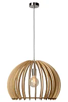 Светильник подвесной лофт BOUNDE 34424/50/76 Lucide коричневый 1 лампа, основание хром в стиле современный 