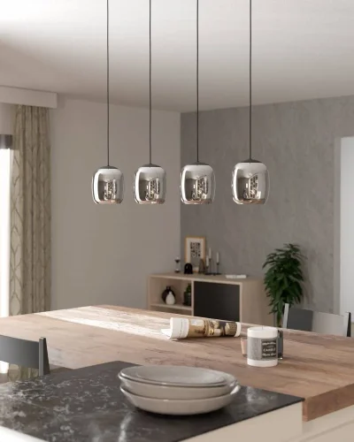 Светильник подвесной Ciampino 901193 Eglo чёрный дымчатый на 4 лампы, основание чёрное в стиле современный линейный фото 5 Светильник подвесной Ciampino 901193 Eglo чёрный дымчатый на 4 лампы, основание чёрное в стиле современный линейный фото 5