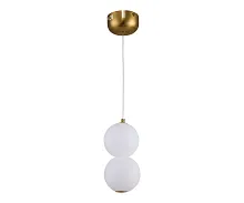 Светильник подвесной LED Мони 07627-2,01 Kink Light белый 1 лампа, основание золотое в стиле современный молекула шар