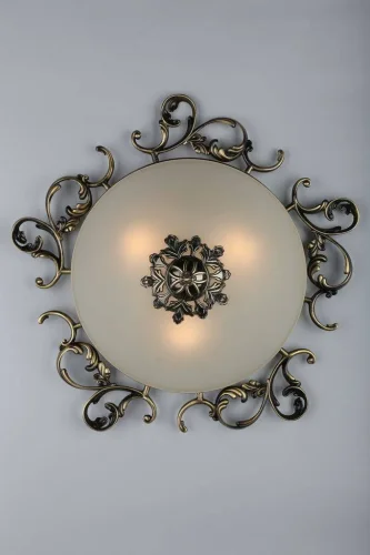 Люстра потолочная Palermo OML-76407-03 Omnilux белая на 3 лампы, основание античное бронза в стиле классический  фото 3