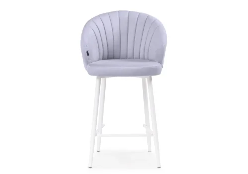 Полубарный стул Бэнбу velutto 49 / белый 499986 Woodville, серый/велюр, ножки/металл/белый, размеры - ****550*560 фото 2
