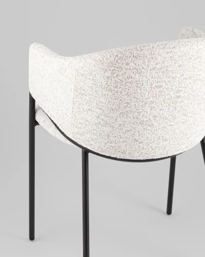 Стул обеденный Carmel, бело-серый УТ000039554 Stool Group, серый белый/букле, ножки/металл/чёрный, размеры - *790***540*600 фото 6