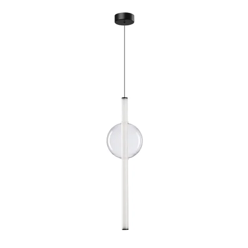 Светильник подвесной LED Rigla A6839SP-12CL Arte Lamp прозрачный на 1 лампу, основание чёрное в стиле хай-тек современный 