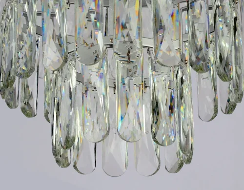 Люстра подвесная Traditional TR5085 Ambrella light прозрачная на 6 ламп, основание серебряное в стиле арт-деко  фото 5