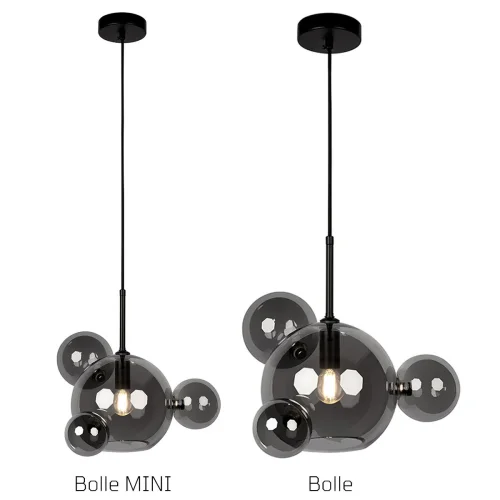 Светильник подвесной Bolle 2029-P4 mini LOFT IT чёрный 1 лампа, основание чёрное в стиле современный молекула шар фото 7