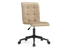 Компьютерное кресло Квадро бежевый / черный 544119 Woodville, бежевый/велюр, ножки/металл/чёрный, размеры - *960***420*570