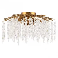 Люстра потолочная Милано-3 23312.700.6.G9.D IB Артемилано прозрачная на 6 ламп, основание бронзовое в стиле флористика современный ветви