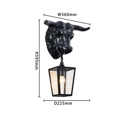 Настенный светильник Bison 4001-1W Favourite уличный IP44 чёрный 1 лампа, плафон прозрачный в стиле замковый кантри E27 фото 3