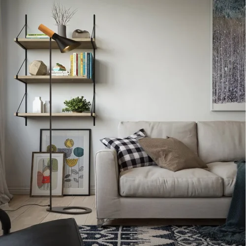 Торшер AJ Floor by Arne Jacobsen for Louis Poulsen 101782-26 ImperiumLoft чёрный на 1 лампу, основание чёрное в стиле современный фото 14
