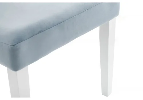 Деревянный стул Elegance white / blue 11586 Woodville, голубой/велюр, ножки/дерево/белый, размеры - ****520*580 фото 7