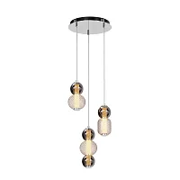 Светильник подвесной LED Drop MOD273PL-L33CH3K Maytoni янтарный серый на 3 лампы, основание хром в стиле современный каскад