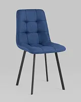 Стул Chilly, рогожка, темно-синий, сиденье УТ000039634 Stool Group, синий/рогожка, ножки/металл/чёрный, размеры - *****