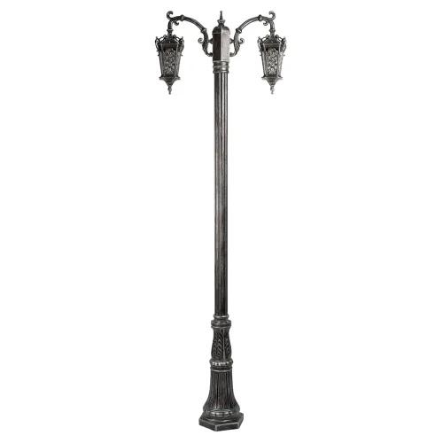 Парковый светильник Tremezzo 100019/2200 BS LOFT IT уличный IP55 серебряный на 2 лампы, плафон прозрачный в стиле классический кантри замковый E27