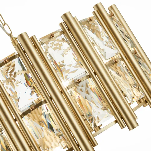 Люстра подвесная Corsia SL1623.203.08 ST-Luce янтарная на 8 ламп, основание бежевое матовое золото в стиле современный  фото 3