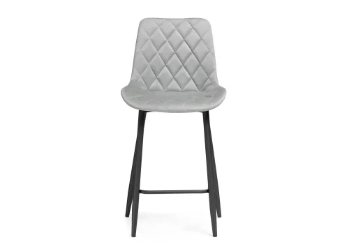 Полубарный стул Баодин К светло-серый / черный 511152 Woodville, серый/велюр, ножки/металл/чёрный, размеры - ****500*620 фото 2