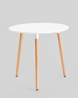 Стол круглый EAMES DST NEW D=80 белый на деревянных ножках УТ000039064 Stool Group столешница белая из мдф