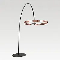 Торшер LED Shoe LSP-0937 Lussole изогнутый медь 1 лампа, основание чёрное в стиле современный хай-тек минимализм
