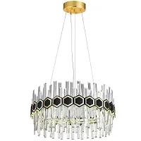 Люстра подвесная LED LAMPS 81321 Natali Kovaltseva прозрачная на 1 лампа, основание золотое в стиле классика 