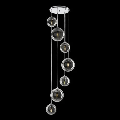 Светильник подвесной Томми CL102070 Citilux серый чёрный 7 ламп, основание хром в стиле современный каскад шар фото 2