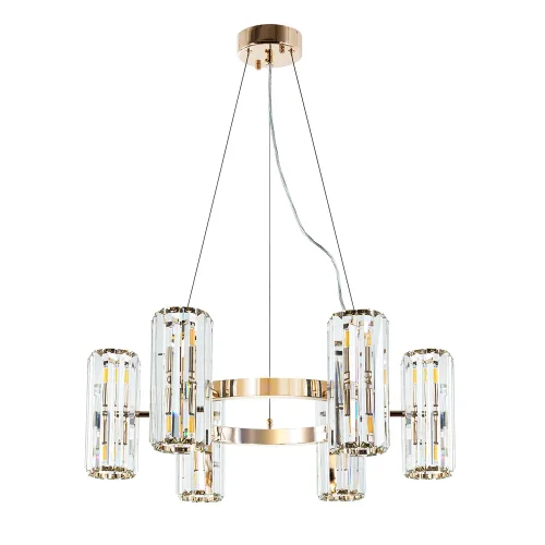 Люстра подвесная Santorini A1049SP-12GO Arte Lamp прозрачная на 12 ламп, основание золотое в стиле современный 