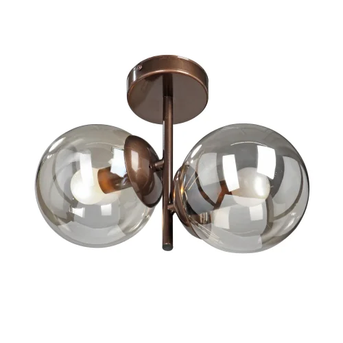 Светильник потолочный V2936-7/2PL Vitaluce серый прозрачный 2 лампы, основание бронзовое в стиле арт-деко шар фото 3