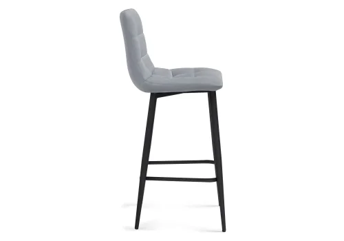 Полубарный стул Чилли К темно-серый / черный 502079 Woodville, серый/велюр, ножки/металл/чёрный, размеры - ****430*420 фото 3