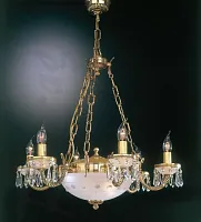 Люстра подвесная L 4751/6+2 Reccagni Angelo белая на 8 ламп, основание золотое в стиле классический 
