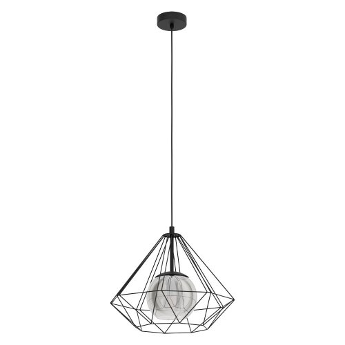 Светильник подвесной Vernham 43481 Eglo чёрный серый 1 лампа, основание чёрное в стиле современный лофт 