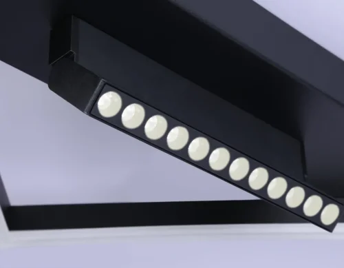 Светильник потолочный LED с пультом FL51466 Ambrella light чёрный 1 лампа, основание чёрное в стиле современный хай-тек с пультом квадраты фото 5