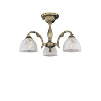 Люстра потолочная  PL 5670/3 Reccagni Angelo белая на 3 лампы, основание античное бронза в стиле классический 