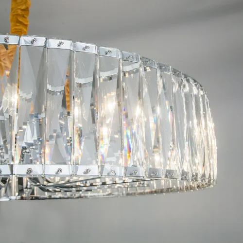 Люстра подвесная хрустальная Aria EL321P10 Citilux прозрачная на 10 ламп, основание хром в стиле классический  фото 4