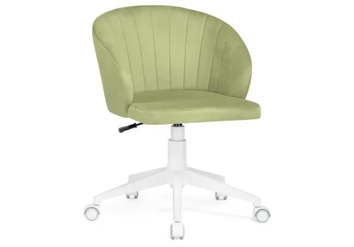 Компьютерное кресло Пард confetti green 464234 Woodville, зелёный/велюр, ножки/пластик/белый, размеры - *870***590*600