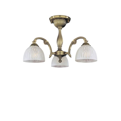 Люстра потолочная  PL 5670/3 Reccagni Angelo белая на 3 лампы, основание античное бронза в стиле классика 