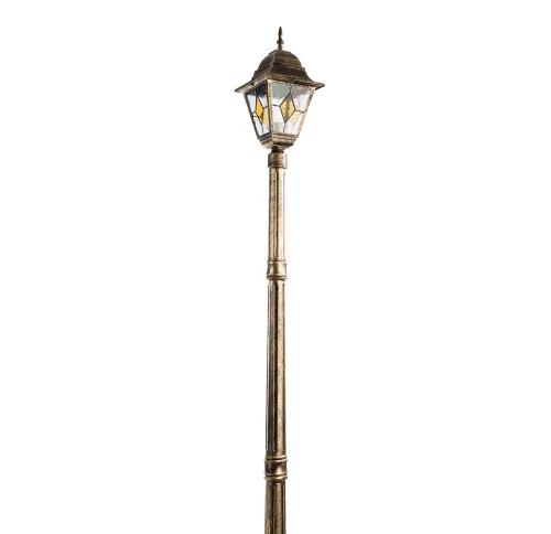 Парковый светильник BERLIN A1017PA-1BN Arte Lamp уличный IP44 чёрный на 1 лампу, плафон прозрачный в стиле классический E27