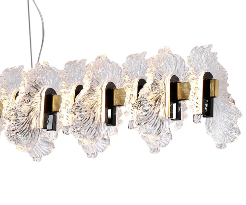 Светильник подвесной LED Мару 07695-120L,36-29 Kink Light прозрачный на 1 лампу, основание латунь в стиле современный линейный фото 2