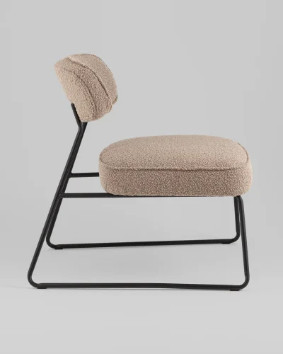 Кресло лаунж Kate, бежевый УТ000039358 Stool Group, бежевый/букле, ножки//чёрный, размеры - ****655*745мм фото 5