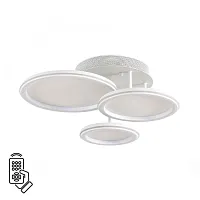 Люстра потолочная LED с пультом Alis Smart 8380/60CL Lumion белая на 1 лампу, основание белое в стиле современный хай-тек сири яндекс алиса с пультом Люстра потолочная LED с пультом Alis Smart 8380/60CL Lumion белая на 1 лампу, основание белое в стиле современный хай-тек сири яндекс алиса с пультом