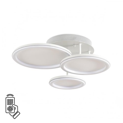 Люстра потолочная LED с пультом Alis Smart 8380/60CL Lumion белая на 1 лампу, основание белое в стиле современный хай-тек сири яндекс алиса с пультом