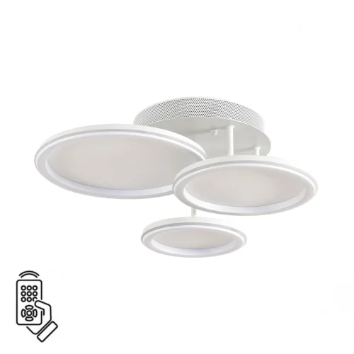 Люстра потолочная LED с пультом Alis Smart 8380/60CL Lumion белая на 1 лампу, основание белое в стиле современный хай-тек сири яндекс алиса с пультом