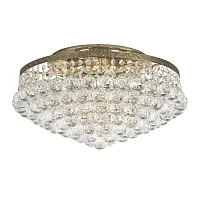 Люстра хрустальная потолочная LED Castellana LE 1.2.46.501 G Arti Lampadari без плафона прозрачная на 6 ламп, основание золотое в стиле классика 
